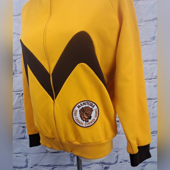 Vintage 80s Women's Track Jacket Athletic Summer Games Manitoba Canada 70s Large - Picture 5 of 15